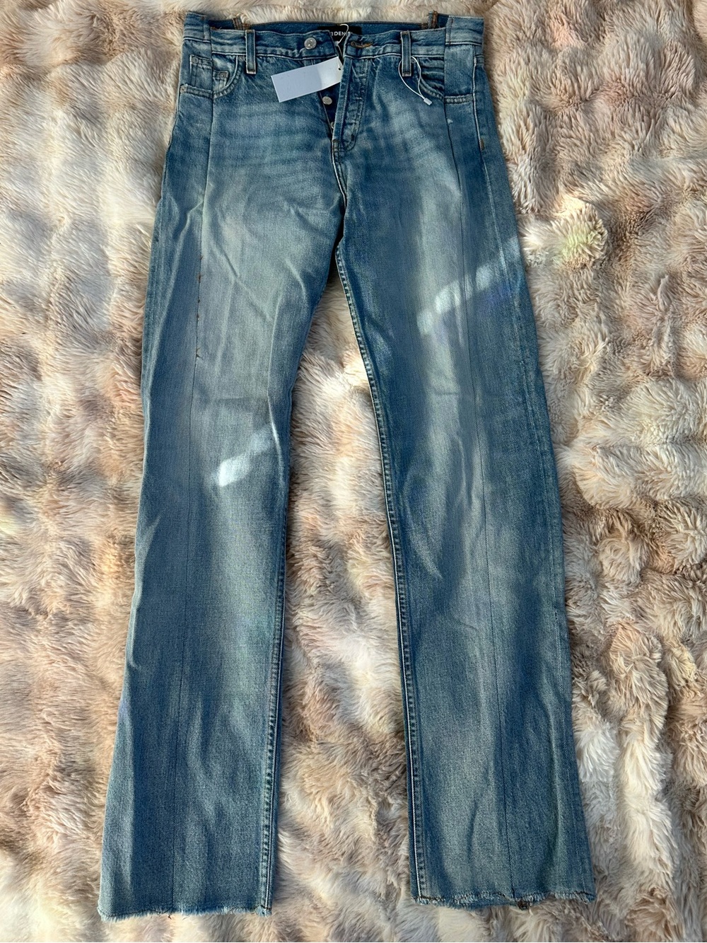 EB Denim Men's Straight Jeans - Faded Blue Wash